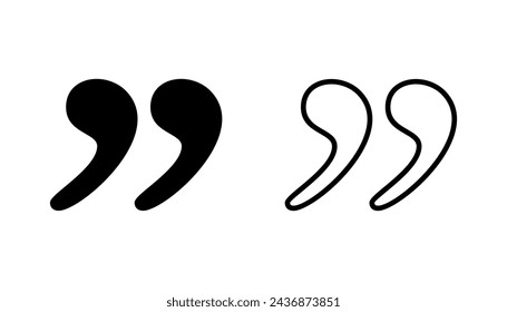 Quote icon set. Quotation mark symbol.