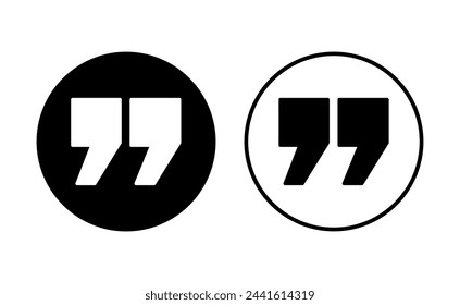 Quote icon set. Quotation mark symbol.