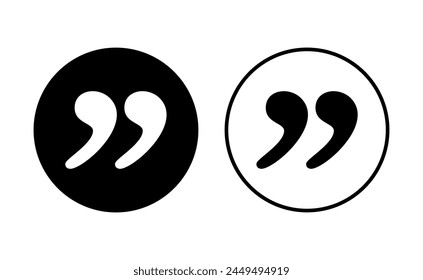 Quote icon set. Quotation mark symbol.