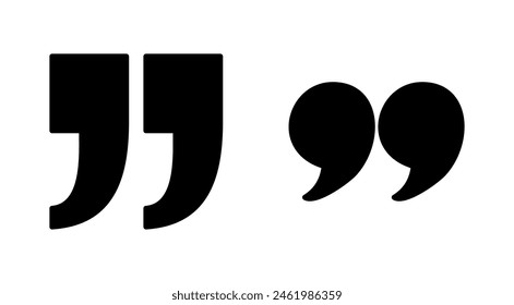 Quote icon set. Quotation mark symbol.