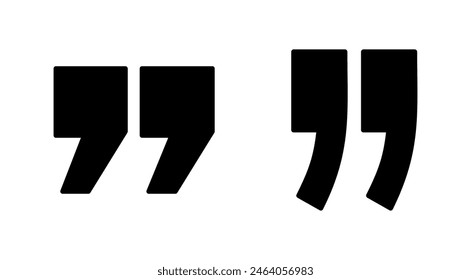 Quote icon set. Quotation mark symbol.