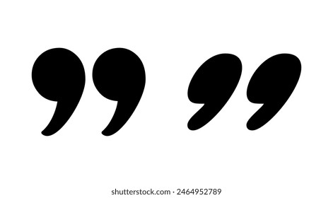 Quote icon set. Quotation mark symbol.