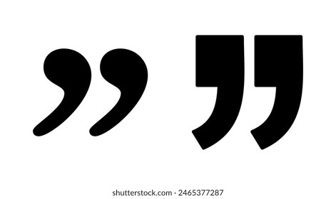 Quote icon set. Quotation mark symbol.