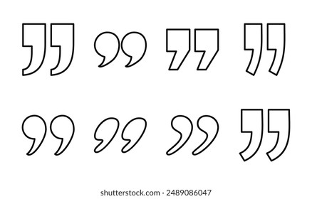 Quote icon set. Quotation mark symbol.