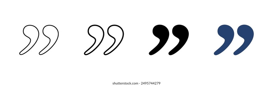 Quote icon set. Quotation mark symbol.