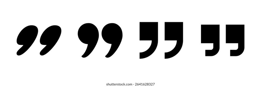 Quote icon set. Quotation mark symbol.