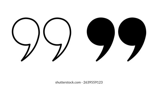 quote Icon set. Symbol isolated on white background. vector illustration.