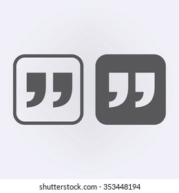 Quote icon set . Vector illustration