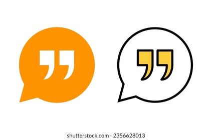 Quote icon set  for web and mobile app. Quotation mark sign and symbol