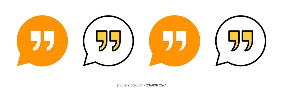 Quote icon set  for web and mobile app. Quotation mark sign and symbol