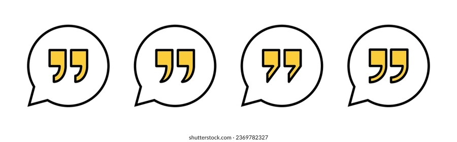 Quote icon set  for web and mobile app. Quotation mark sign and symbol