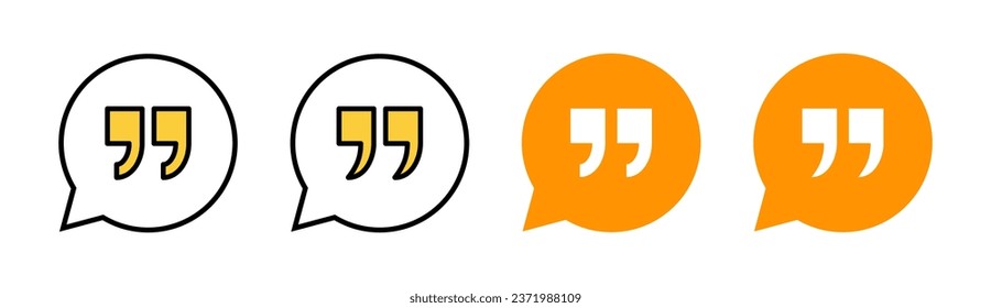 Quote icon set  for web and mobile app. Quotation mark sign and symbol