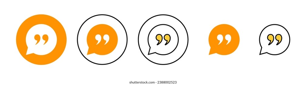 Quote icon set  for web and mobile app. Quotation mark sign and symbol