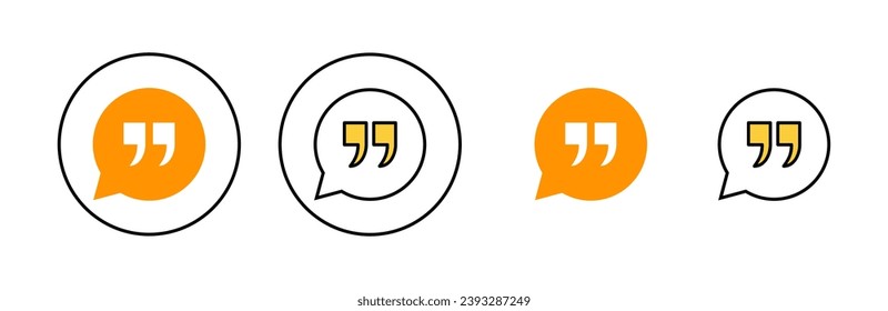 Quote icon set  for web and mobile app. Quotation mark sign and symbol
