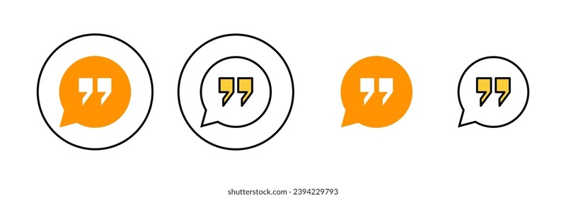 Quote icon set  for web and mobile app. Quotation mark sign and symbol