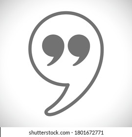 quote icon in quote shape frame concept