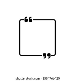 quote icon sign symbol flat design