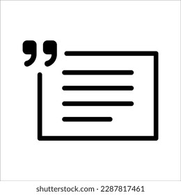 Quote icon sign vector, on white background eps 10.