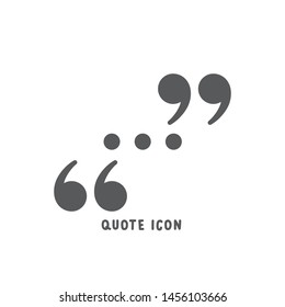 Quote icon simple silhouette flat style vector illustration on white background.
