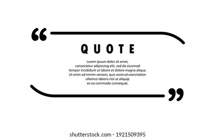 Quote icon. Speech bubble, inverted commas or talking mark collection with empty space. Blank for your text. Frame. Vector EPS 10. Isolated on background