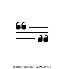 Quote icon. Speech bubble, inverted commas or talking mark collection with empty space. Frame. Vector illustration
