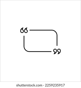 Icono de cita. Burbuja de voz, comas invertidos o colección de marcas parlantes con espacio vacío. Marco. Ilustración del vector