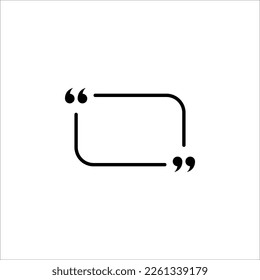 Icono de cita. Burbuja de voz, comas invertidos o colección de marcas parlantes con espacio vacío. Marco. Ilustración del vector