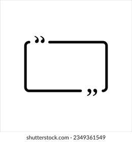 Quote icon. Speech bubble symbol. Vector flat illustration on white background..eps