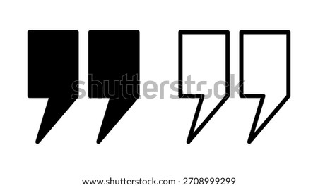Quote icon symbol for apps and websites. Quotation mark sign and symbol