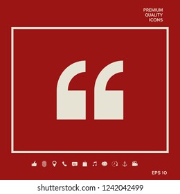 Quote icon symbol. Graphic elements for your design