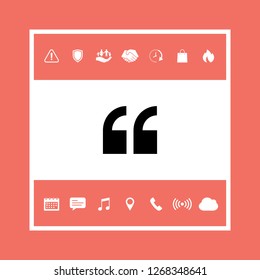 Quote icon symbol. Graphic elements for your design