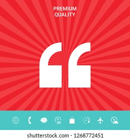 Quote icon symbol. Graphic elements for your design