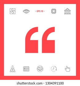Quote icon symbol. Graphic elements for your design