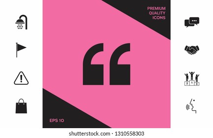 Quote icon symbol. Graphic elements for your design