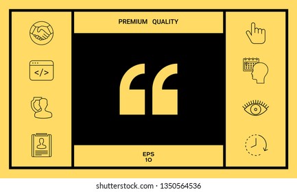 Quote icon symbol. Graphic elements for your design