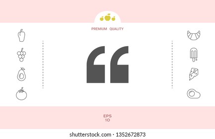 Quote icon symbol. Graphic elements for your design