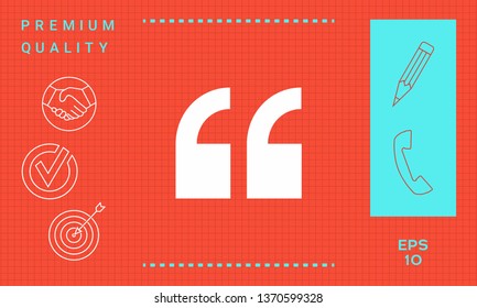 Quote icon symbol. Graphic elements for your design