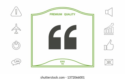 Quote icon symbol. Graphic elements for your design