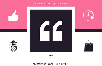 Quote icon symbol. Graphic elements for your design