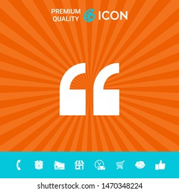 Quote icon symbol. Graphic elements for your design