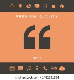 Quote icon symbol. Graphic elements for your design