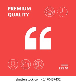 Quote icon symbol. Graphic elements for your design
