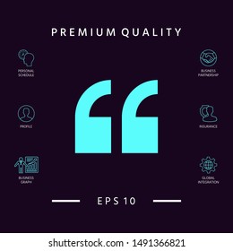 Quote icon symbol. Graphic elements for your design