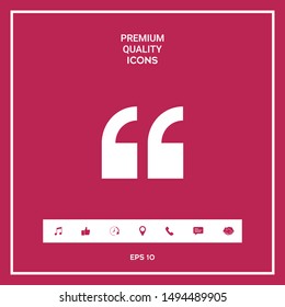 Quote icon symbol. Graphic elements for your design