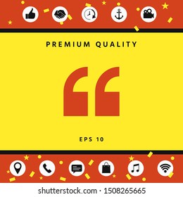 Quote icon symbol. Graphic elements for your design