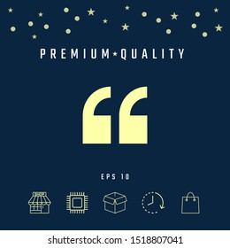 Quote icon symbol. Graphic elements for your design