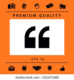 Quote icon symbol. Graphic elements for your design