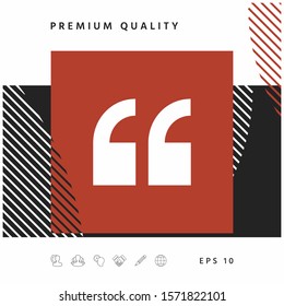 Quote icon symbol. Graphic elements for your design