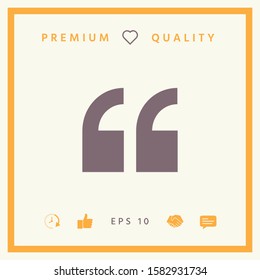 Quote icon symbol. Graphic elements for your design