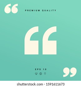 Quote icon symbol. Graphic elements for your design